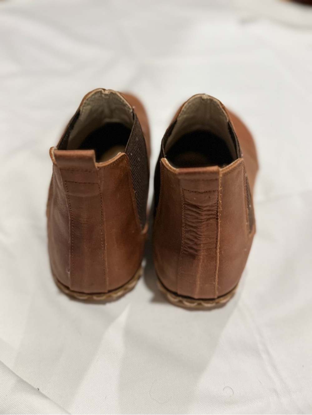 Atlantis Barefoot Chelsea Tan Leather Slip-In Shoes Booties 8.5 - Picture 3 of 10